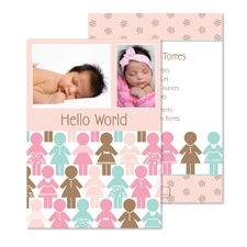 Paper Dolls Photo Baby Announcement