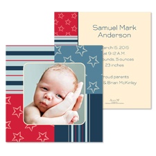Stars and Stripes Photo Baby Announcement