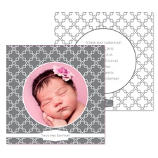 Delicate Lattice Photo Baby Announcement