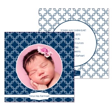 Delicate Lattice Photo Baby Announcement