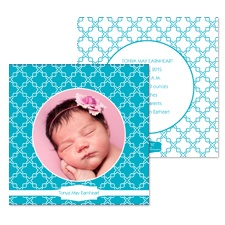 Delicate Lattice Photo Baby Announcement