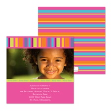 Bright Lines Photo Birthday Invitation