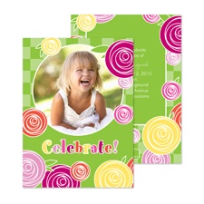 Rosy Celebration Photo Birthday Invitation