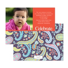 Pretty Paisley Birthday Invitation