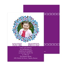 Starburst Frame Photo Birthday Invitation