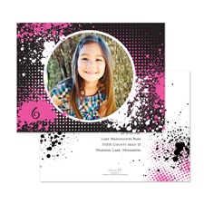 Splash Photo Birthday Invitation - Fuchsia