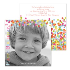 Confetti Photo Birthday Invitation