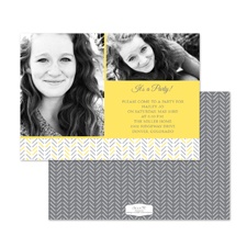 Hip Herringbone Birthday Invitation - Canary