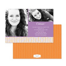 Hip Herringbone Photo Birthday Invitation - Grapevine