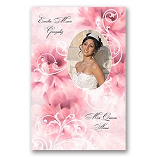 Beautiful Flower Photo Quinceanera Invitation