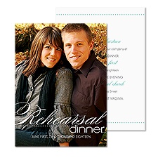 Close Up Photo Rehearsal Dinner Invitation