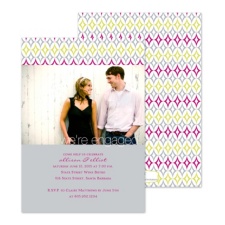 Diamond Geometry Photo Engagement Party Invitation