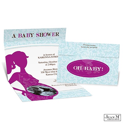 Ultrasound Seal and Send Photo Baby Shower Invitation