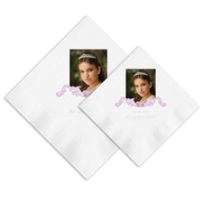 Delicate Damask Photo Quinceanera Ooh La Color Napkins