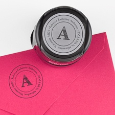 Custom Address Stamp - Damask Letter