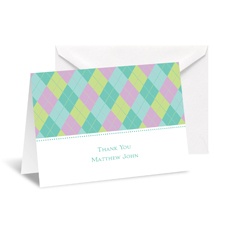 Pastel Argyle Thank You Card