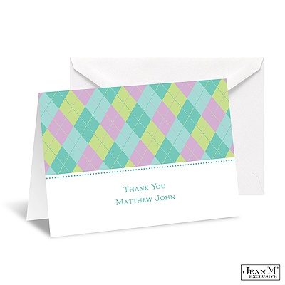 Pastel Argyle Thank You Card