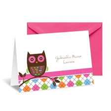 Argyle Owl Thank You Card