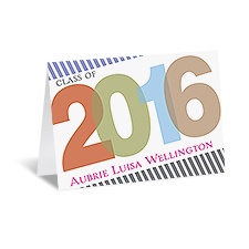 Year Line Graduation Thank You Card
