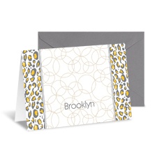 Little Leopard Note Card and Envelope - Pewter