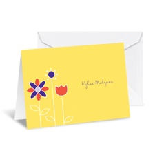 Growing Posies Note Card and Envelope - Canary