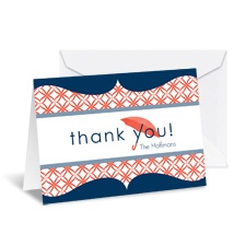 Umbrella Banner Note Card and Envelope - Midnight