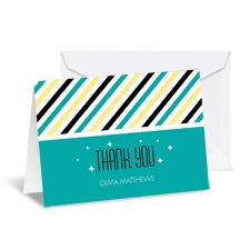 Diva Stripes Note Card and Envelope - Peacock