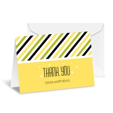 Diva Stripes Note Card and Envelope - Canary