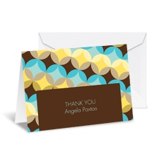 Sweet Geometry Note Card and Envelope - Espresso