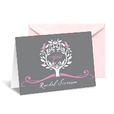 Treetop Note Card and Envelope - Bubble Gum