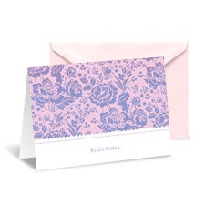 Ombre Roses Note Card and Envelope - Salmon