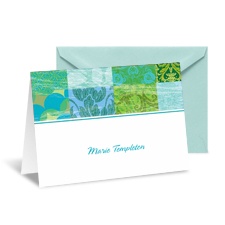 Patchwork Patterns Note Card and Envelope - Palm