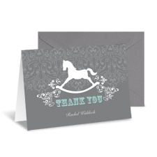 Rocking Horse Thank You Card and Envelope