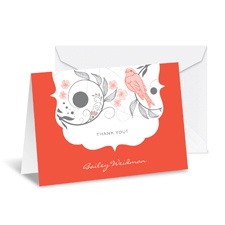 Birdsong Note Card and Envelope - Tango