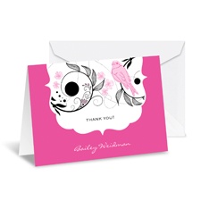 Birdsong Note Card and Envelope - Fuchsia
