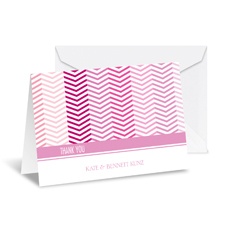 Little Chevron Note Card and Envelope - Bubble Gum