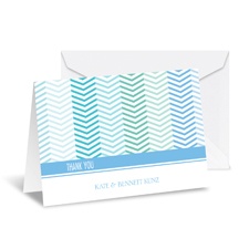 Little Chevron Note Card and Envelope - Cornflower