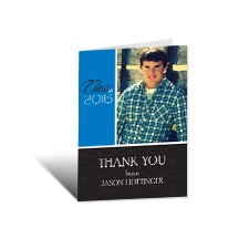 Hip Geometric Photo Graduation Thank You Card