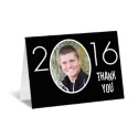 Your Year Photo Graduation Thank You Card - Black