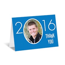Your Year Photo Graduation Thank You Card - Blue