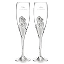 Personalized Sparkling Hearts Flutes