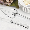 Personalized Silver Heart Serving Set