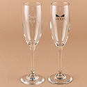 Personalized Heart and Tuxedo Flutes