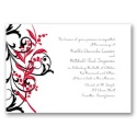 Floral Edge - Bright Red Invitation