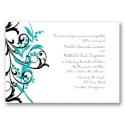 Floral Edge - Peacock Invitation