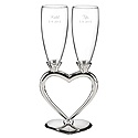 Silver Plated Stem Flutes Personalized