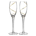 Personalized Gold Swirl Flutes