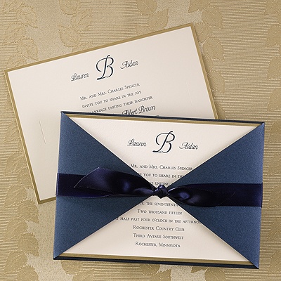 Blue Borders of Gold - Invitation