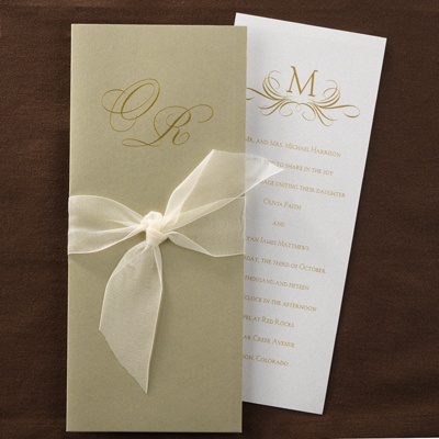 Pearl Shimmer with Gold Wrap - Invitation