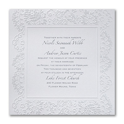 Wedding invitation wording 5 o'clock